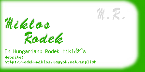 miklos rodek business card